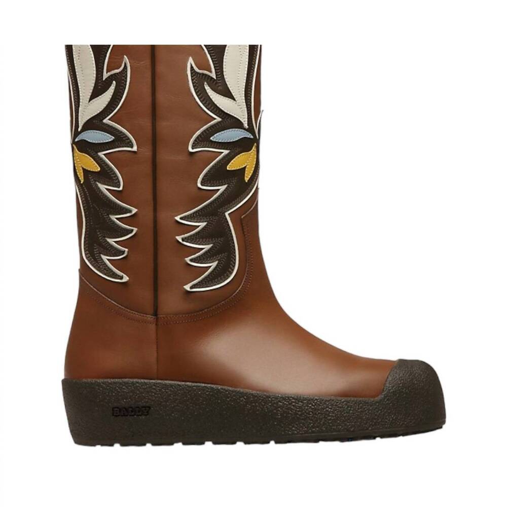 NEW BALLY women's chambery leather knee-high boot in brown